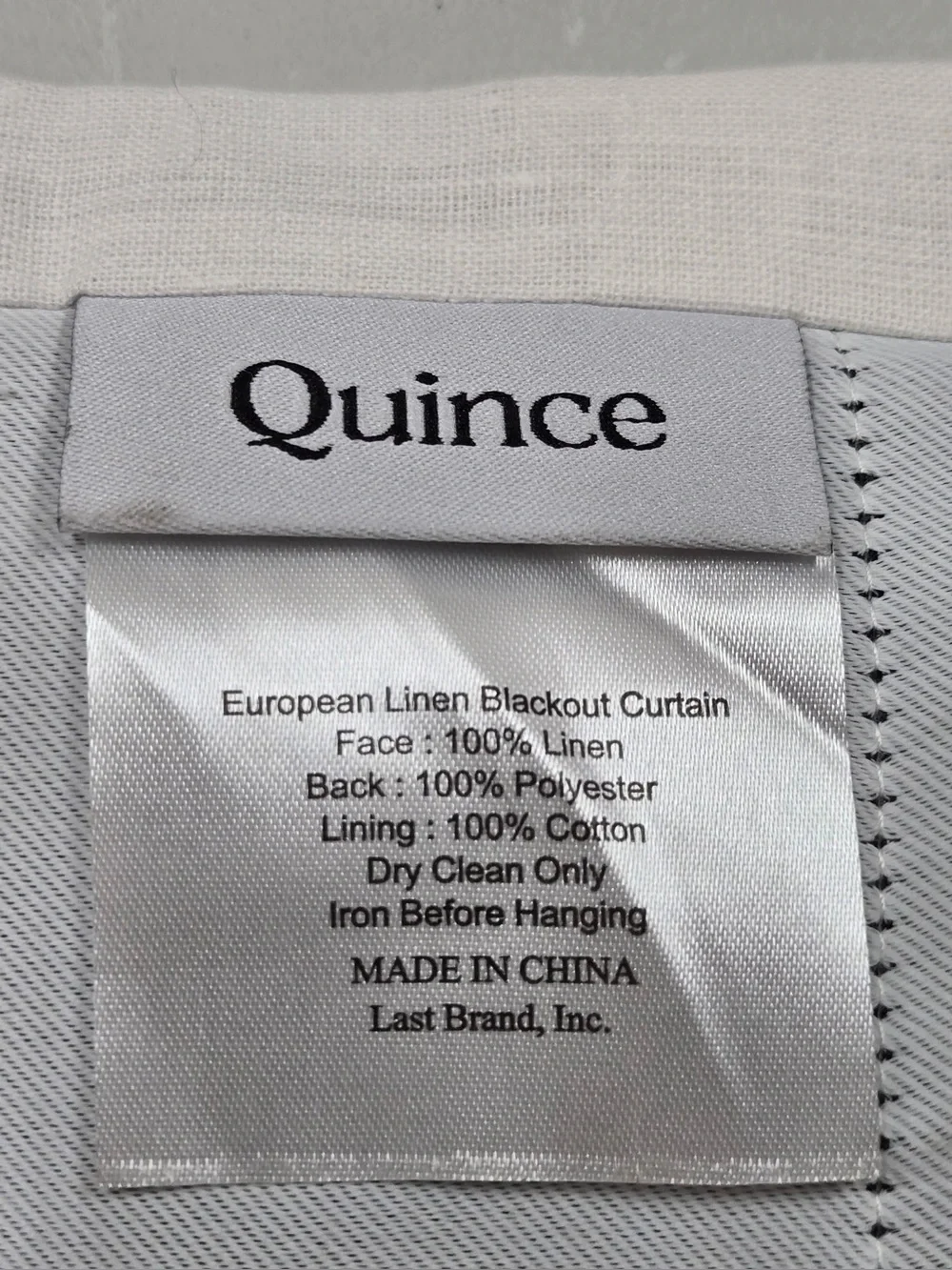 QUINCE Set Of 2 48x96 European Linen True Blackout Curtains Cream 0479